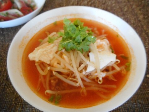 モヤシのピリ辛スープご飯